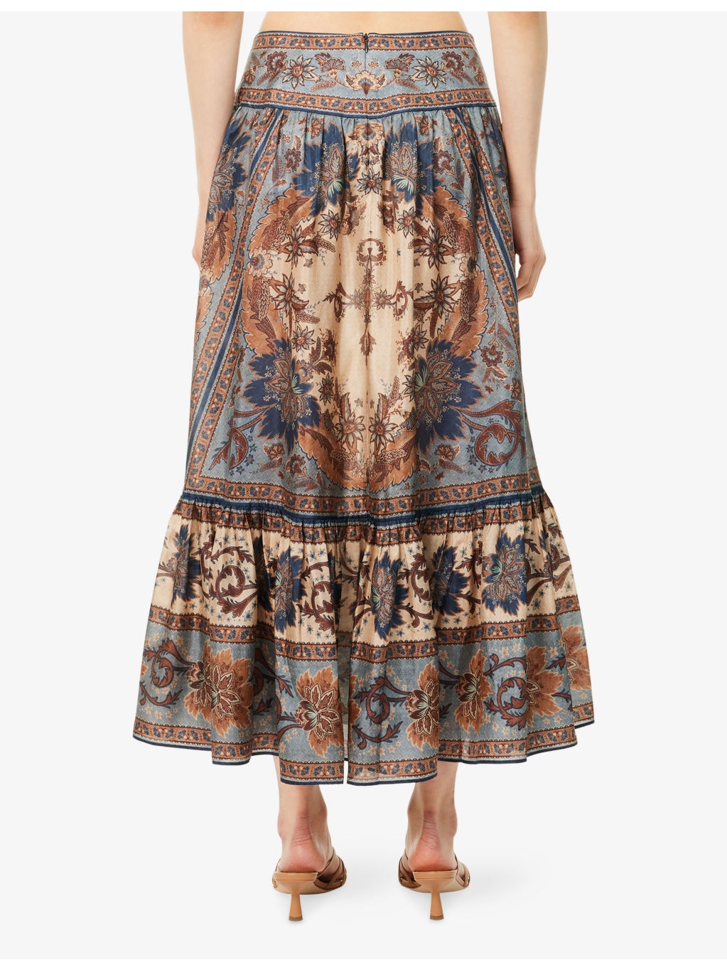 Ascension Tiered Silk Midi Skirt - 4
