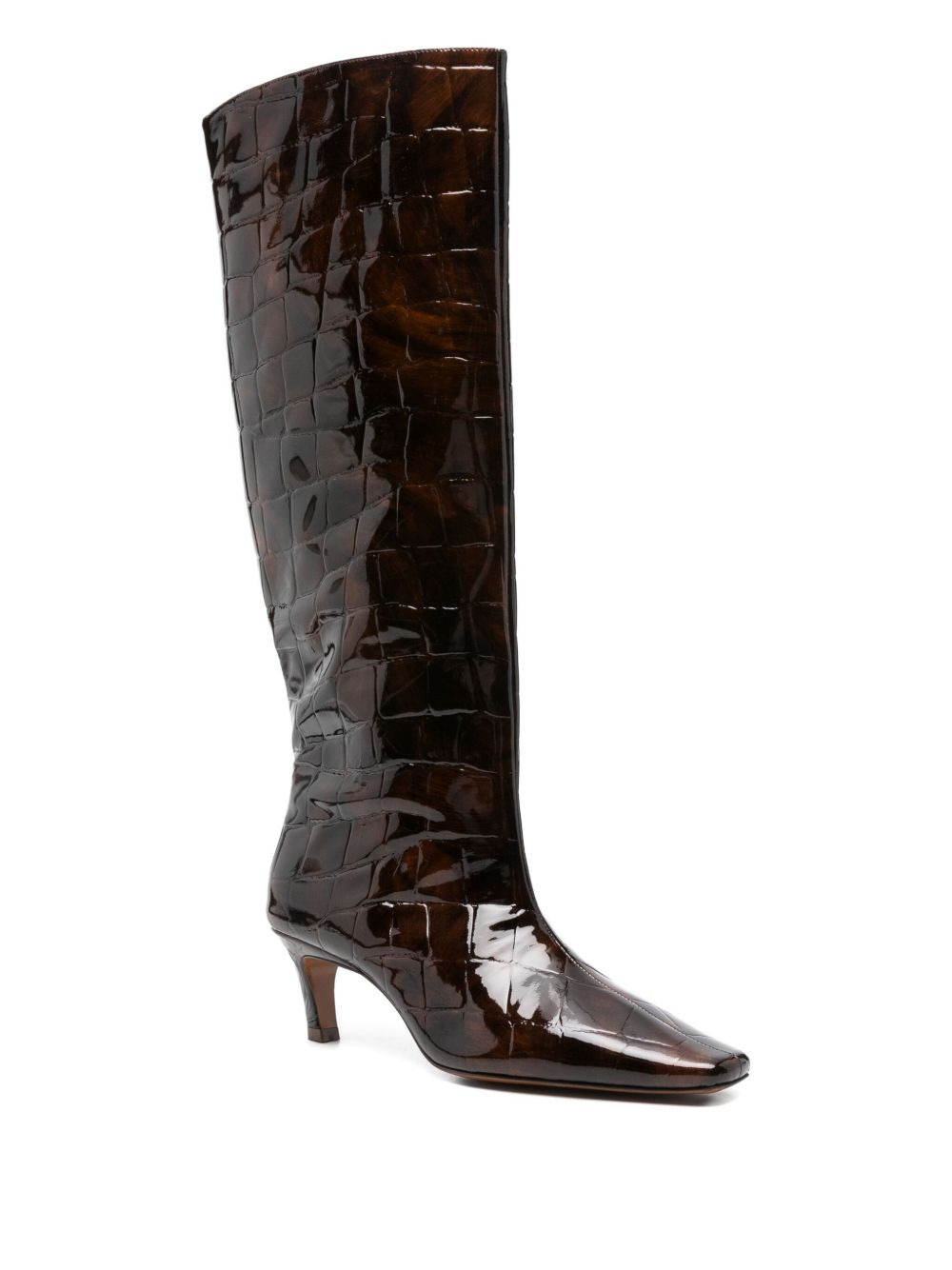55mm Taliah crocodile-effect knee-high boots - 2