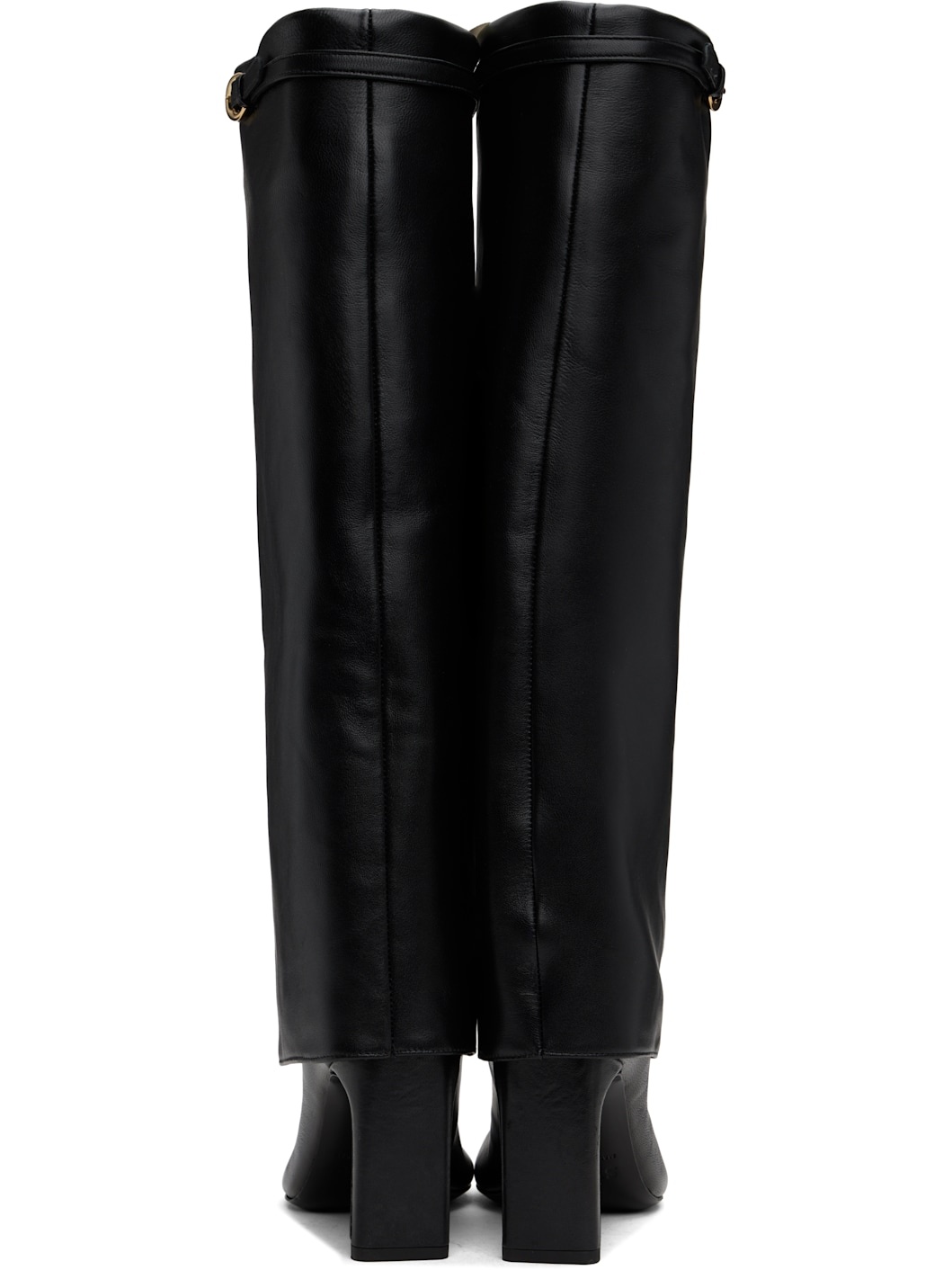 Black Wally Foldover High Heel Tall Boots - 2
