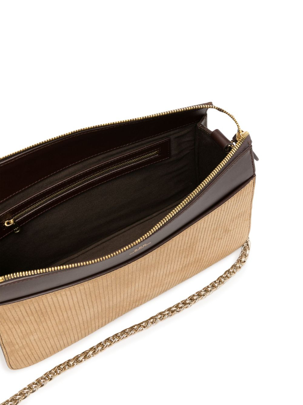 Ella corduroy-panelled leather bag - 5