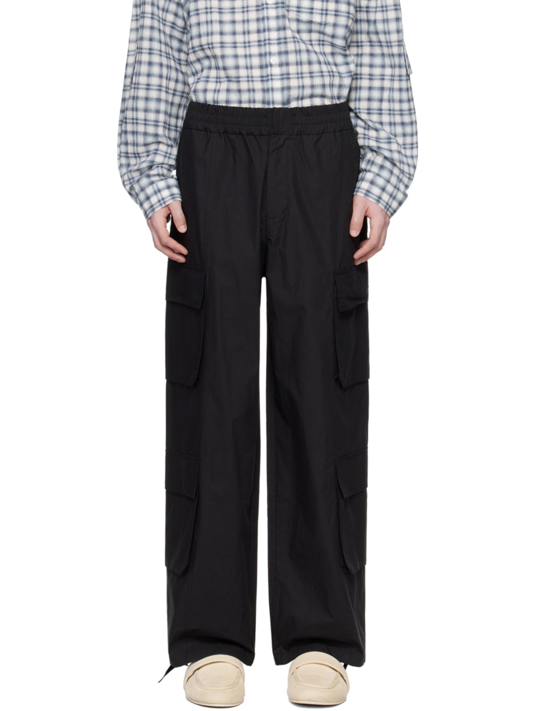 Black Utility Cargo Pants - 1