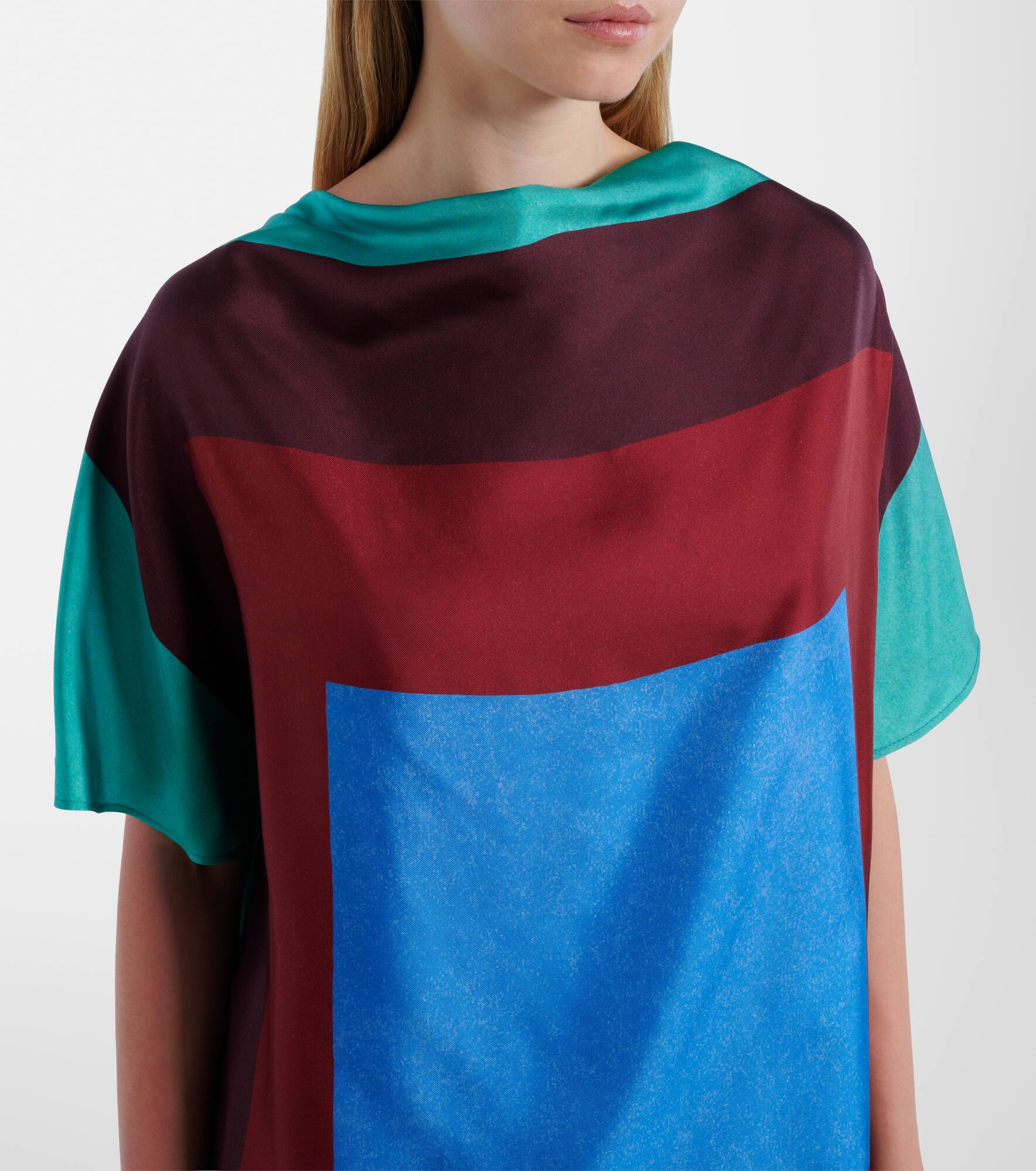 Printed silk satin top - 4