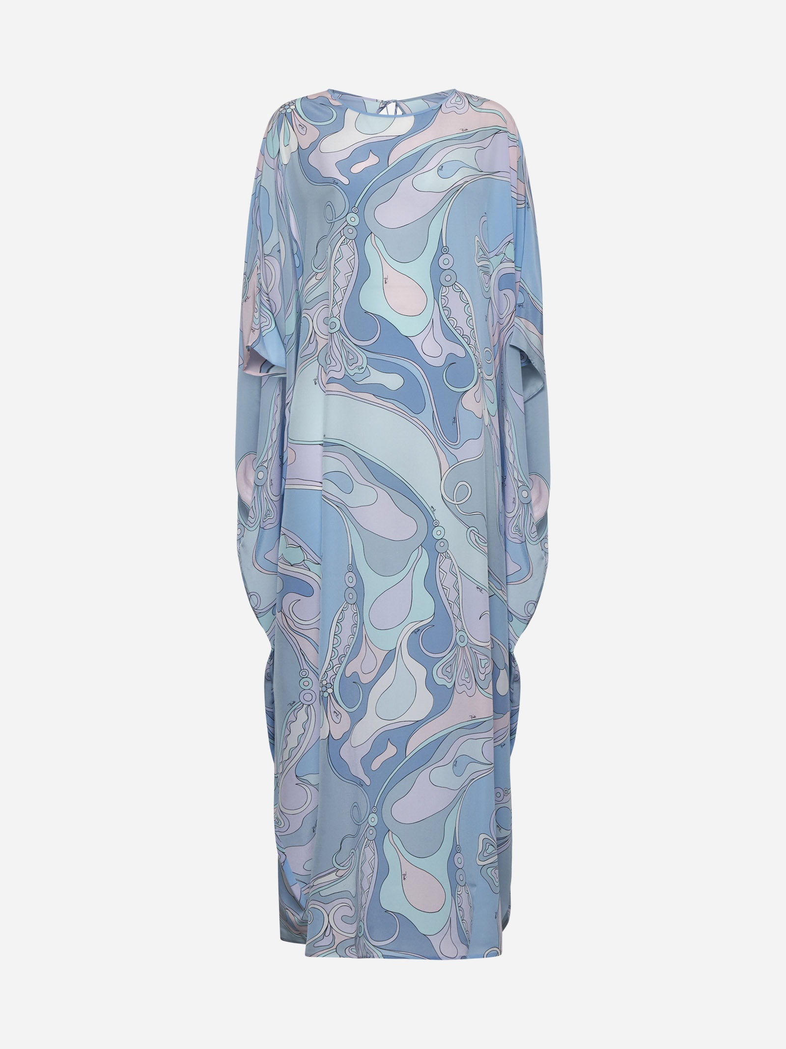 Print silk long kaftan - 1