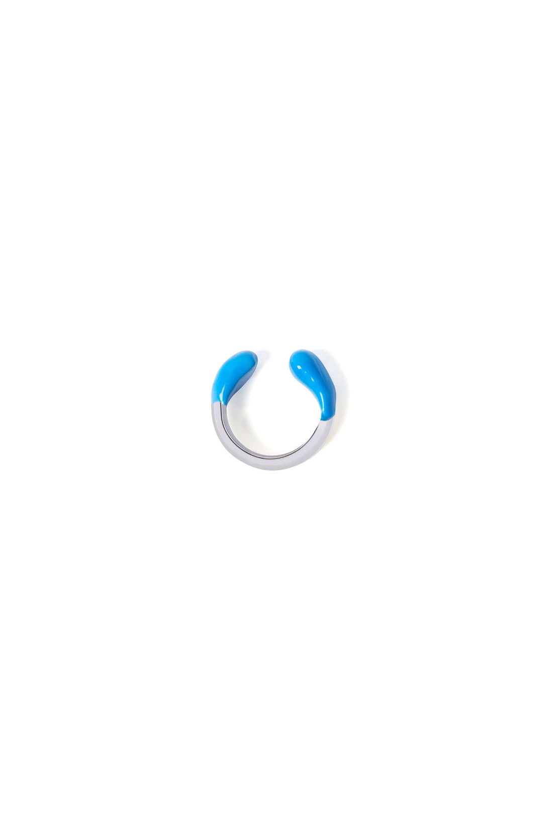 RUBBERIZED RING SILVER / electric blue - 1