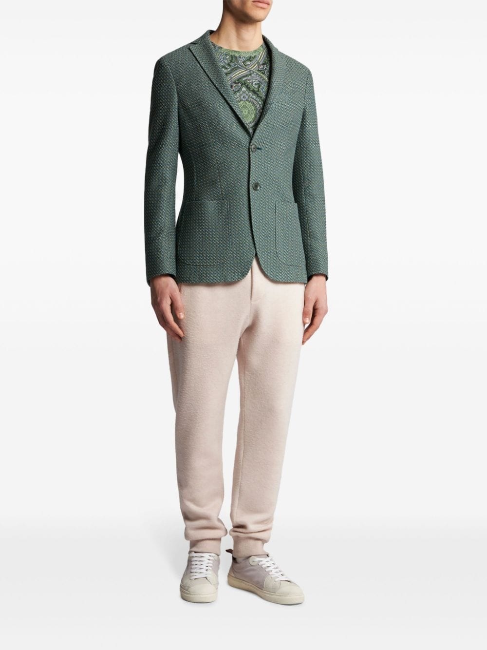 single-breasted cotton blazer - 4