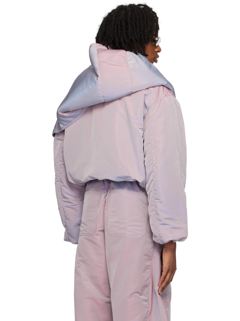 Purple Snap Off Puffer Jacket 3