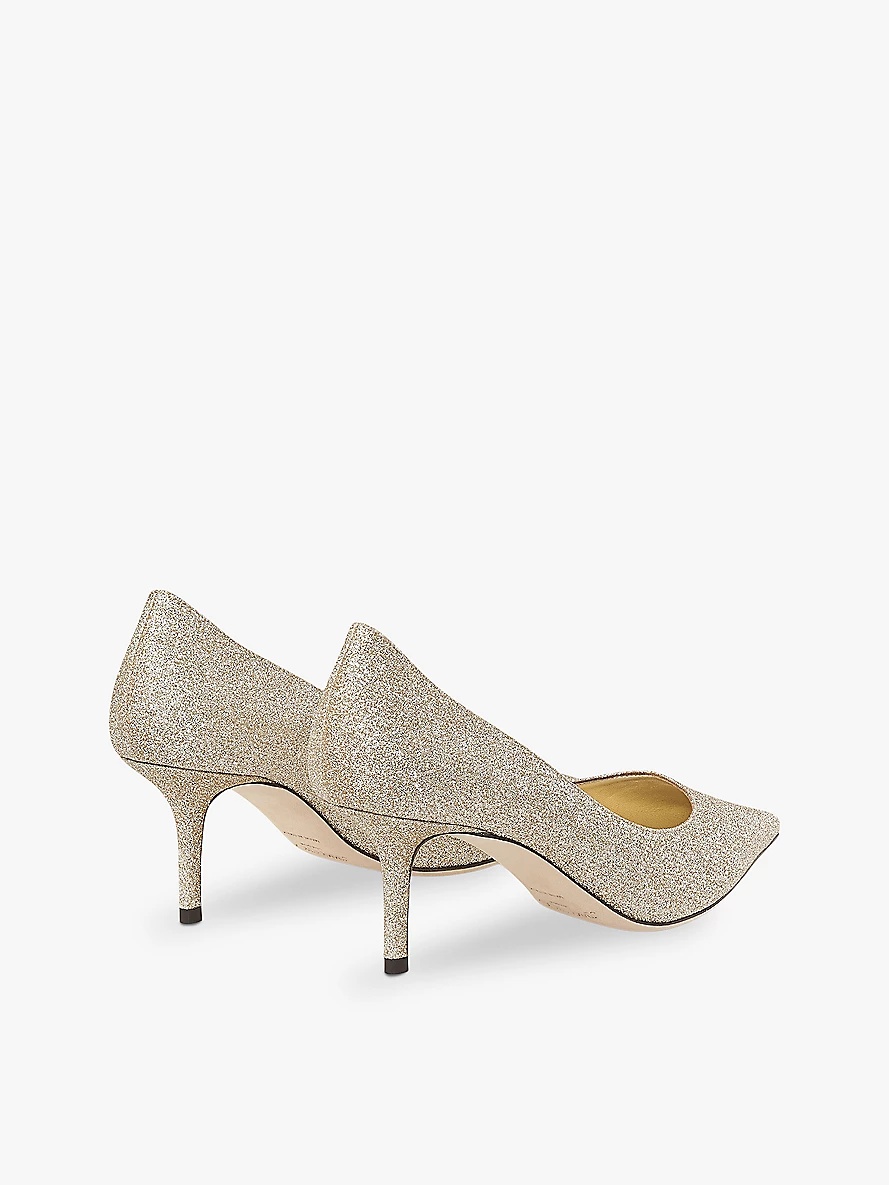 Love 65 glitter-embellished woven heeled courts - 4