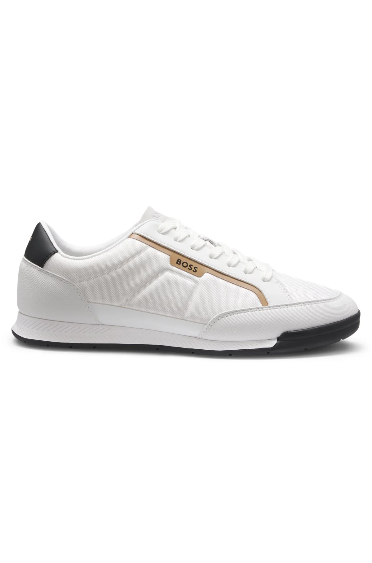 MIXED-MATERIAL TRAINERS WITH CONTRAST BACK TAB - 1