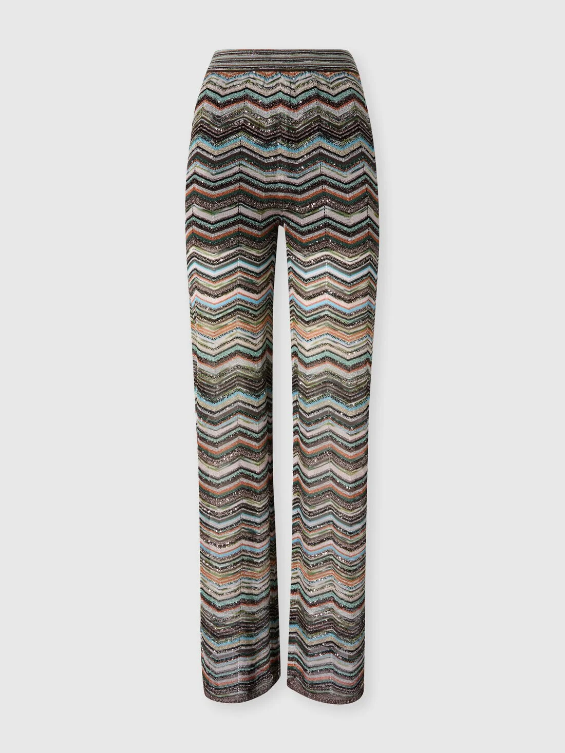 Chevron palazzo trousers with sequins - 1
