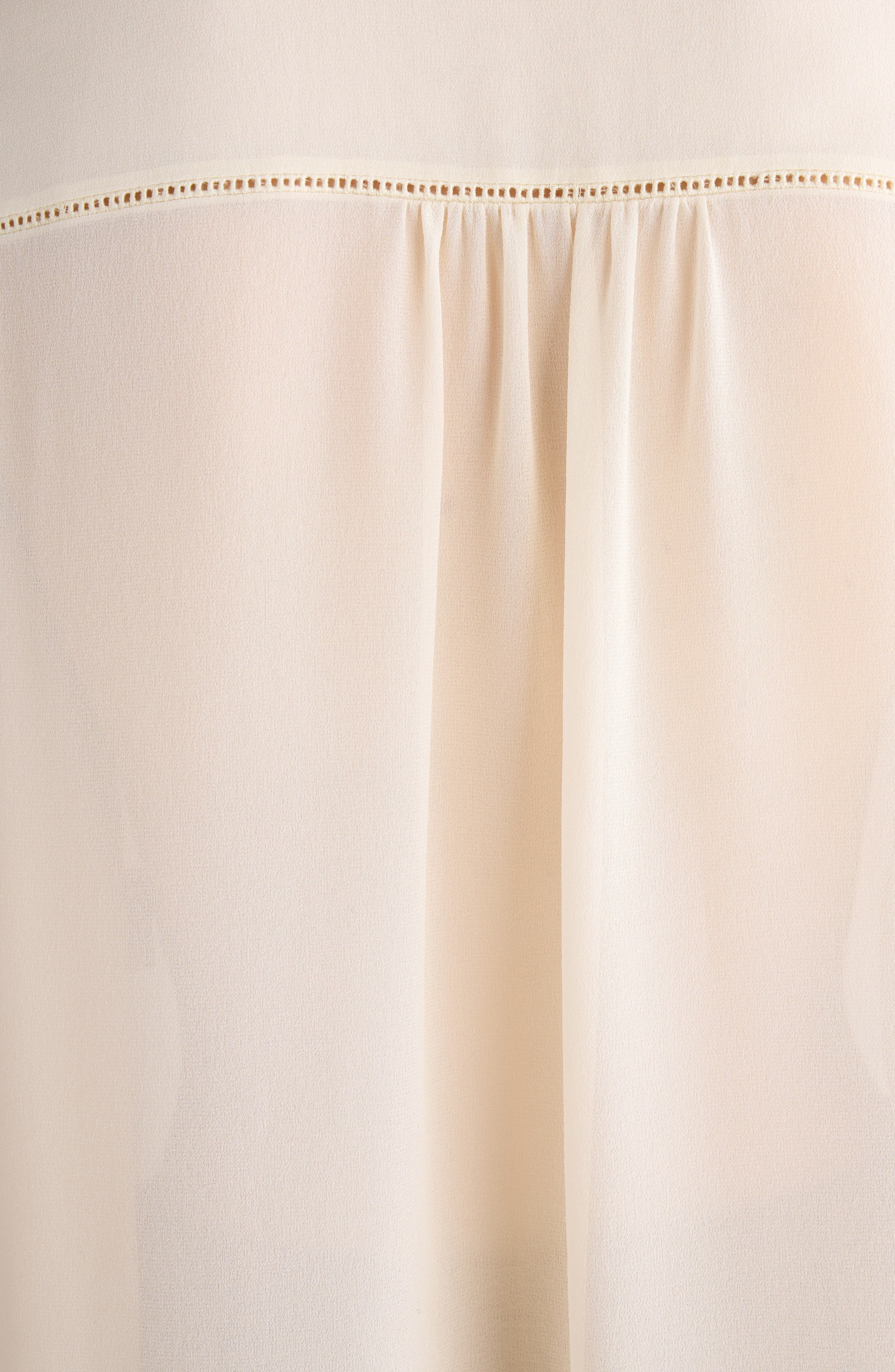 Chloé Silk Georgette & Lace Shirt in Pristine White at Nordstrom - 6