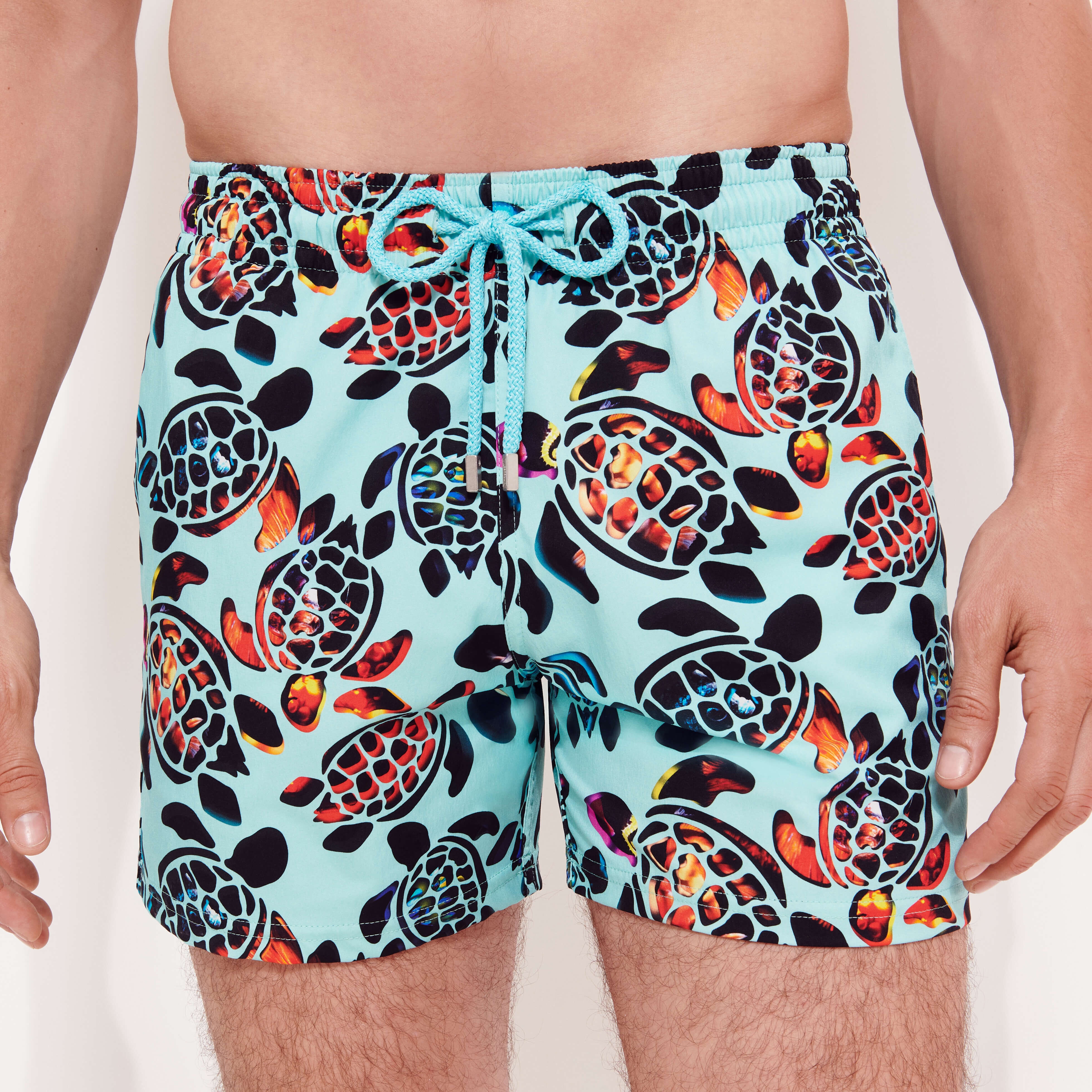 Men Stretch Swim Trunks Screen Turtles - 6