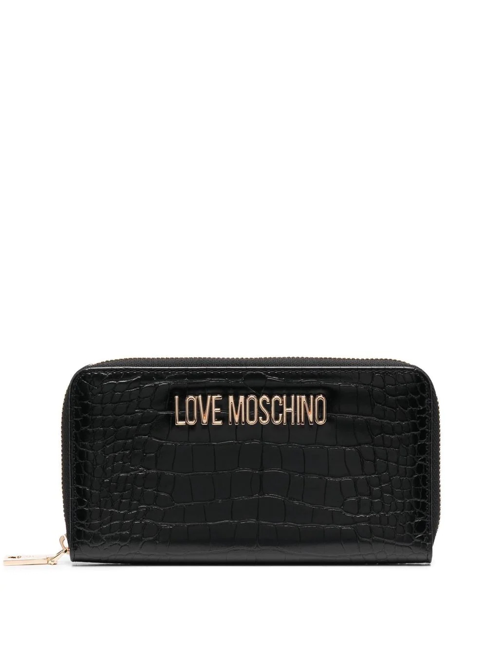 logo-letter crocodile-embossed wallet - 1