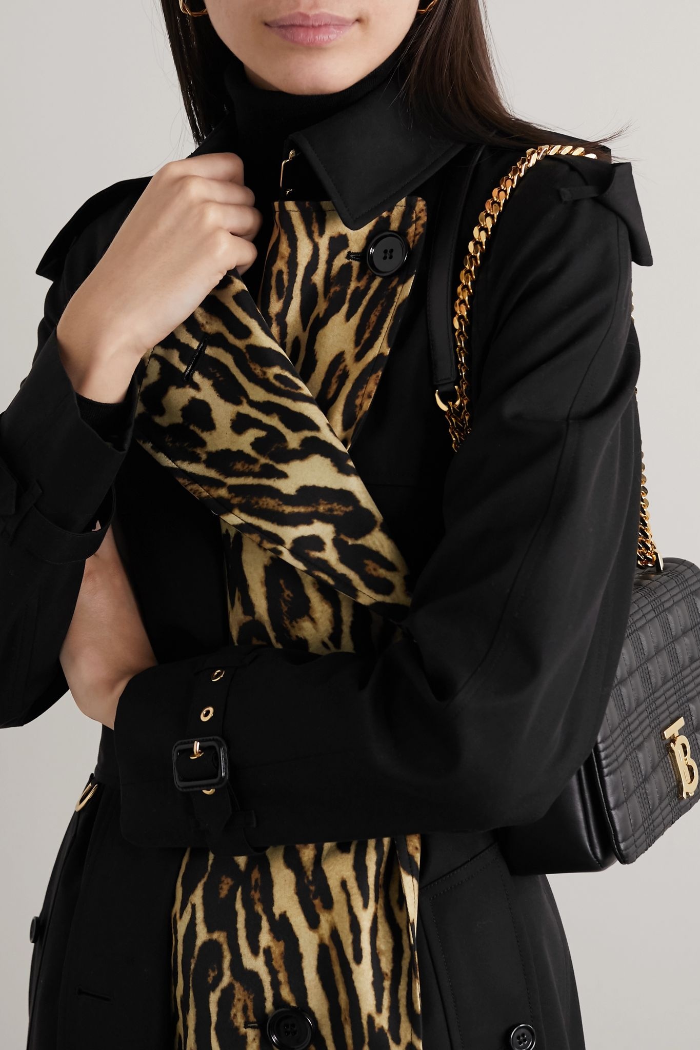 Leopard-print cotton-gabardine trench coat  - 3