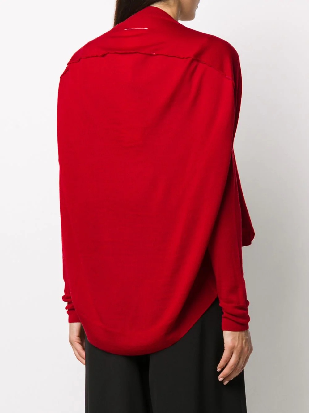 draped-back wool jumper - 4