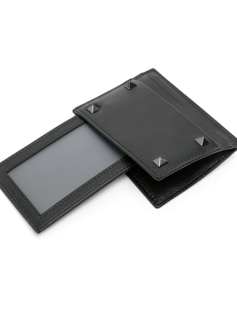 Rockstud-embellished leather cardholder - 3