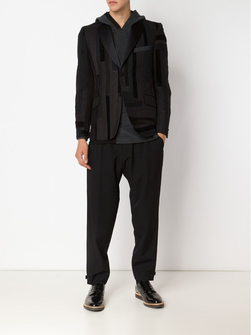 Junya Watanabe MAN stripped patchwork blazer outlook