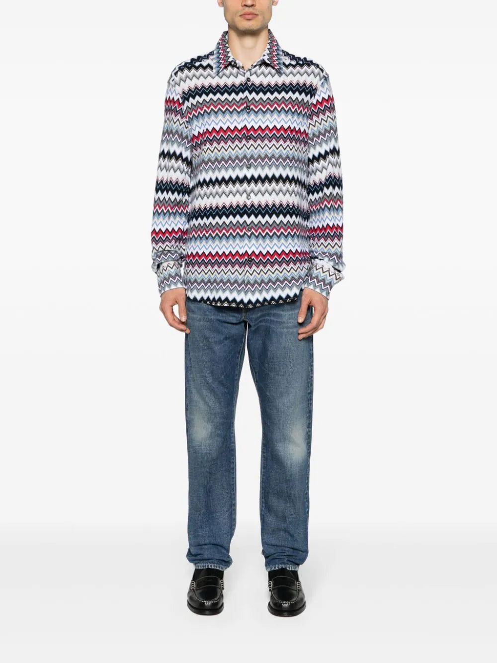 CHEVRON-KNIT COTTON SHIRT - 2