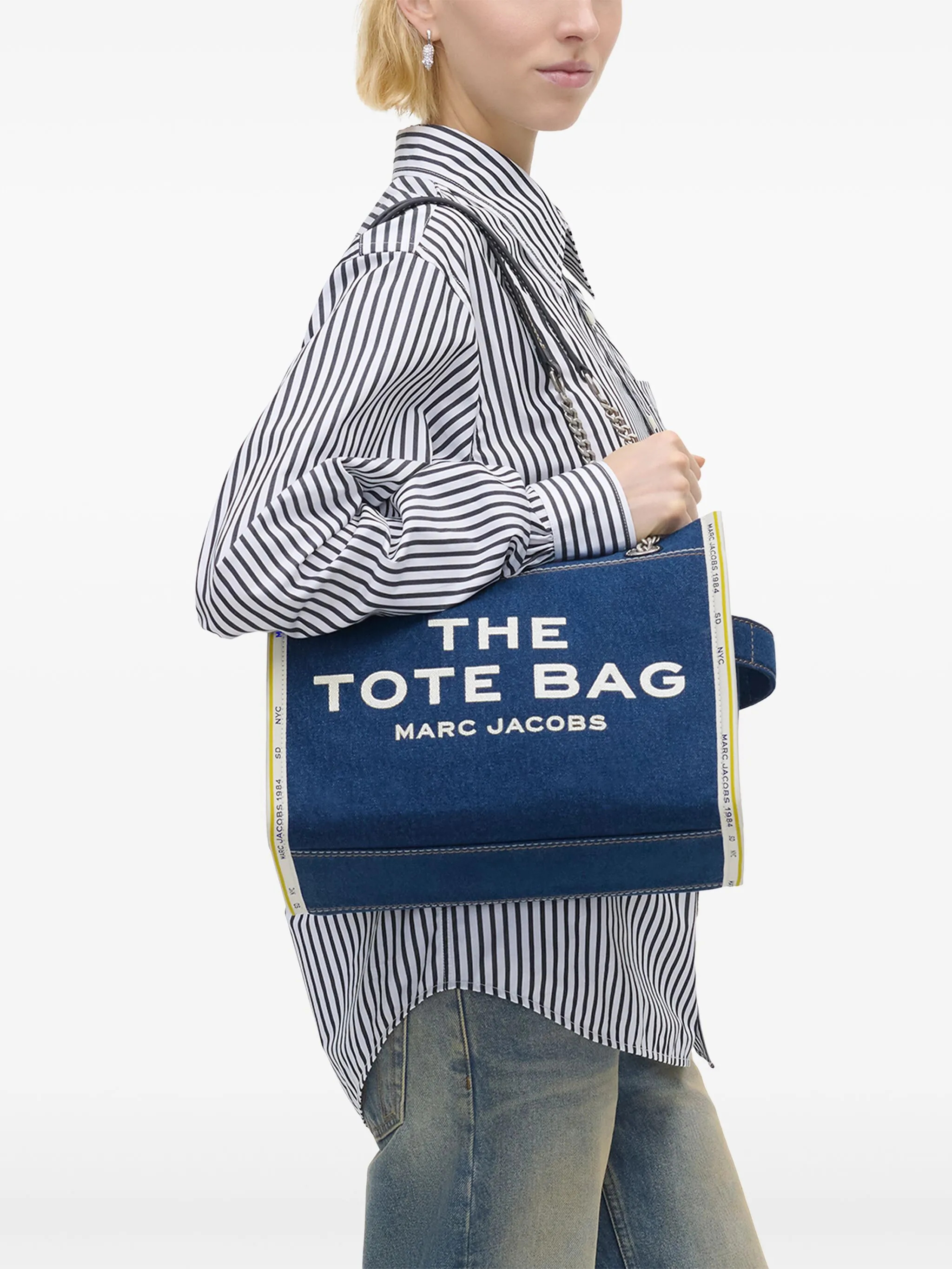 MARC JACOBS - Women The Denim Chain Medium Tote Bag - 2