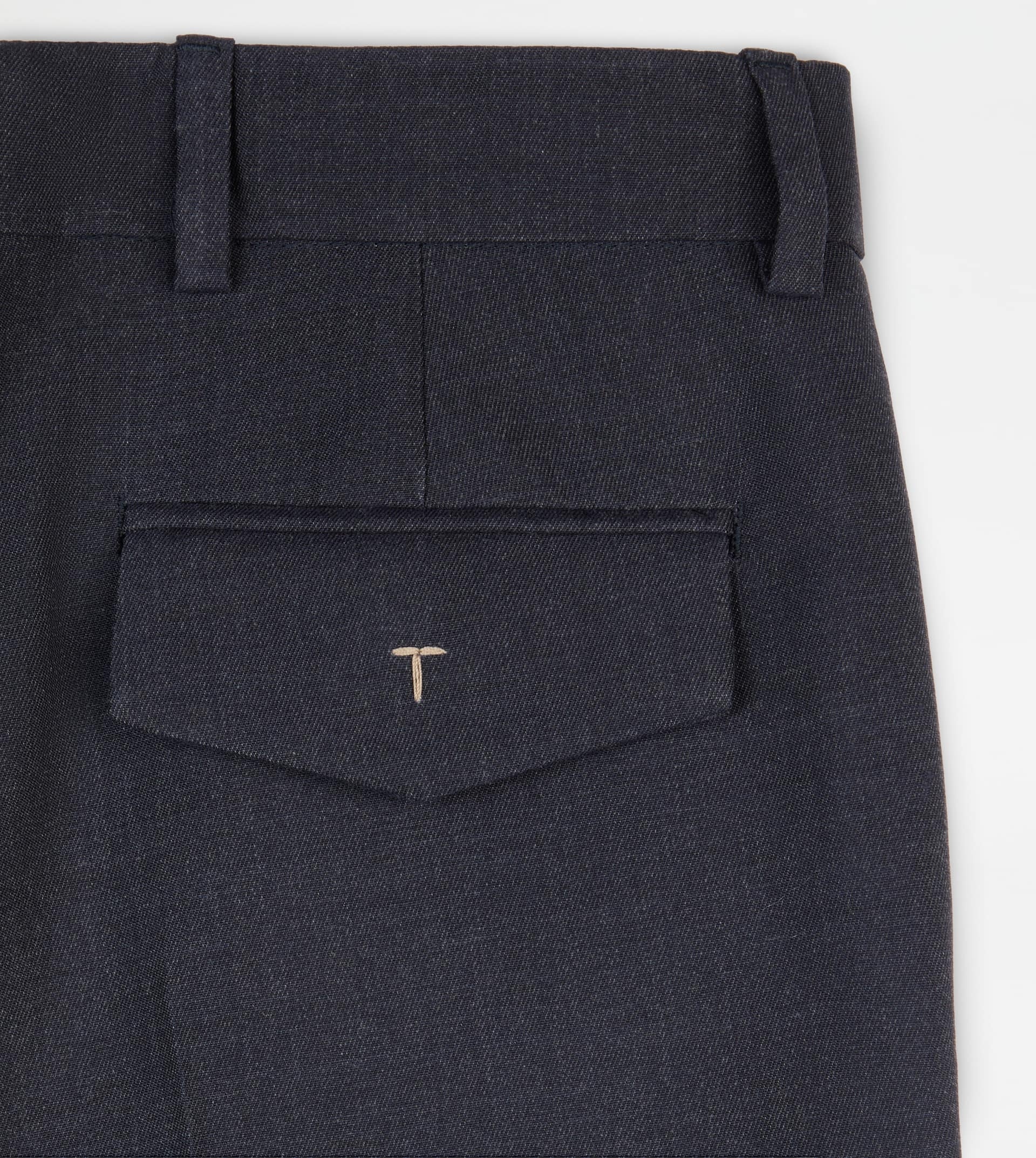 PANTS IN WOOL GABARDINE - BLUE - 8