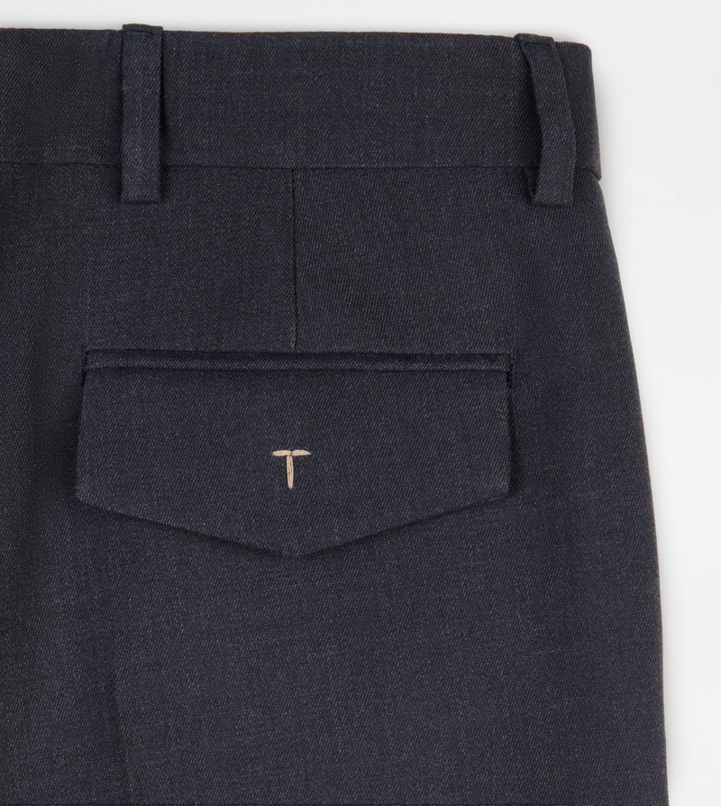 PANTS IN WOOL GABARDINE - BLUE 8