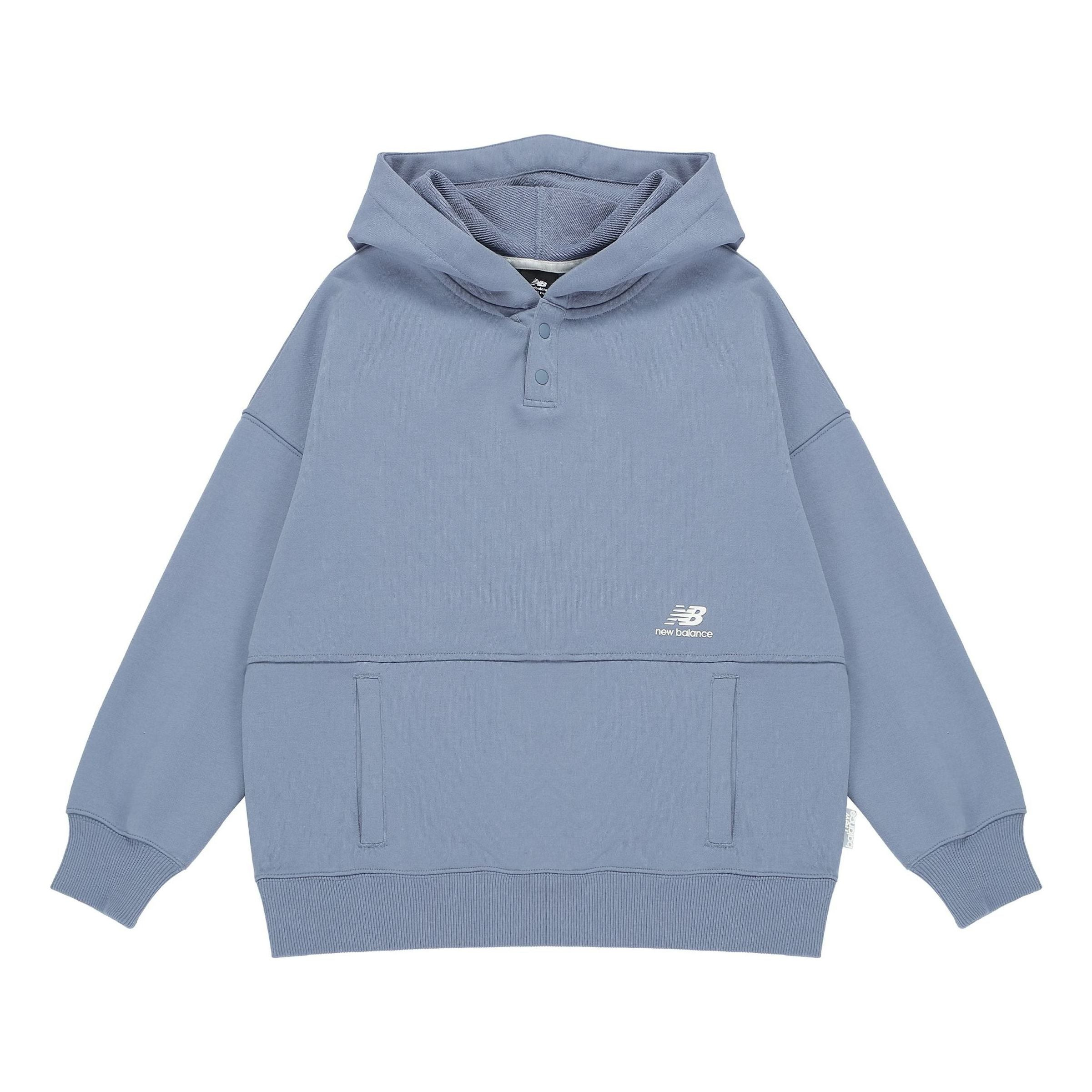 (WMNS) New Balance Classic Lifestyle Plain Hoodie 'Blue' AWT23322-AGY - 1