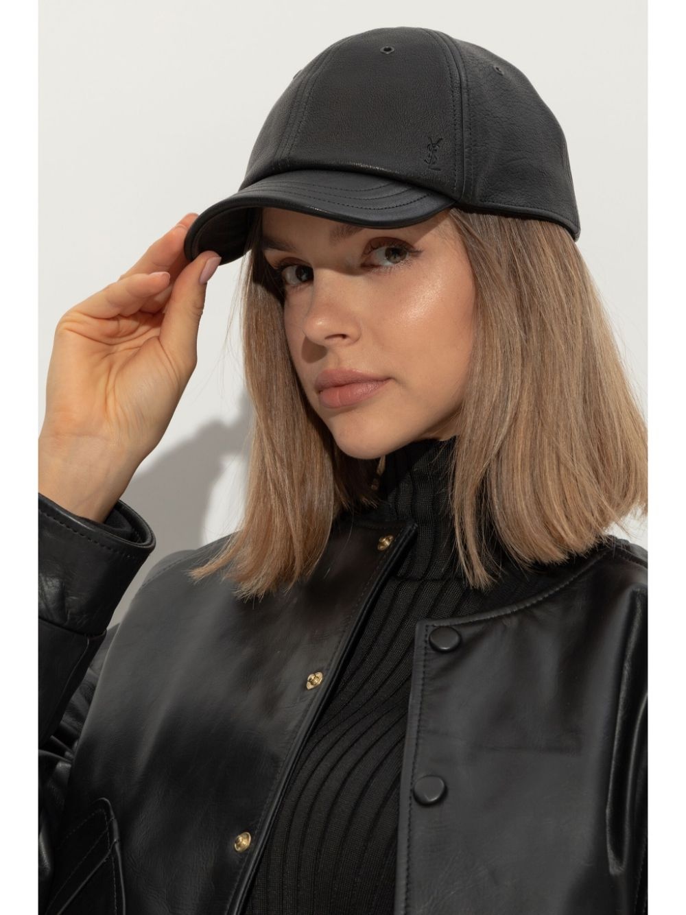 【送料&関税込】Saint Laurent Leather Cap SAINT LAURENT leather cap | REVERSIBLE