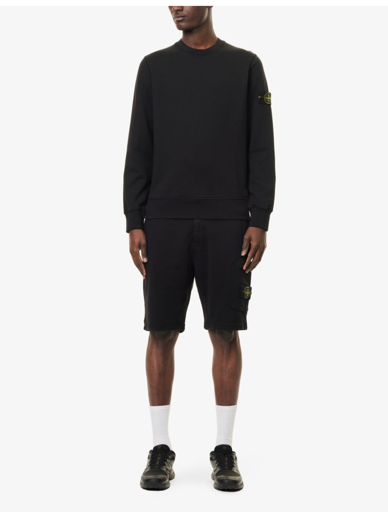 Stone Island Crewneck Brand-Badge Cotton-Jersey Sweatshirt outlook