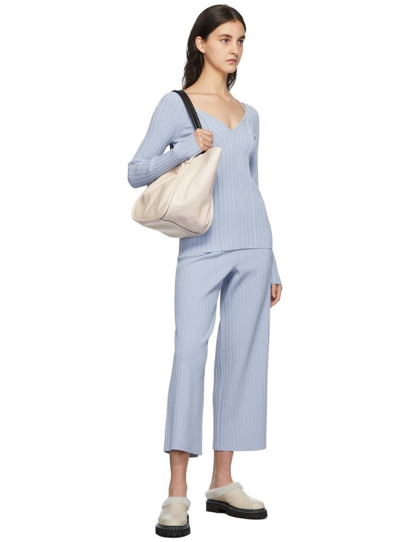 Proenza Schouler Blue Proenza Schouler White Label Lightweight Rib Knit Lounge Pants outlook