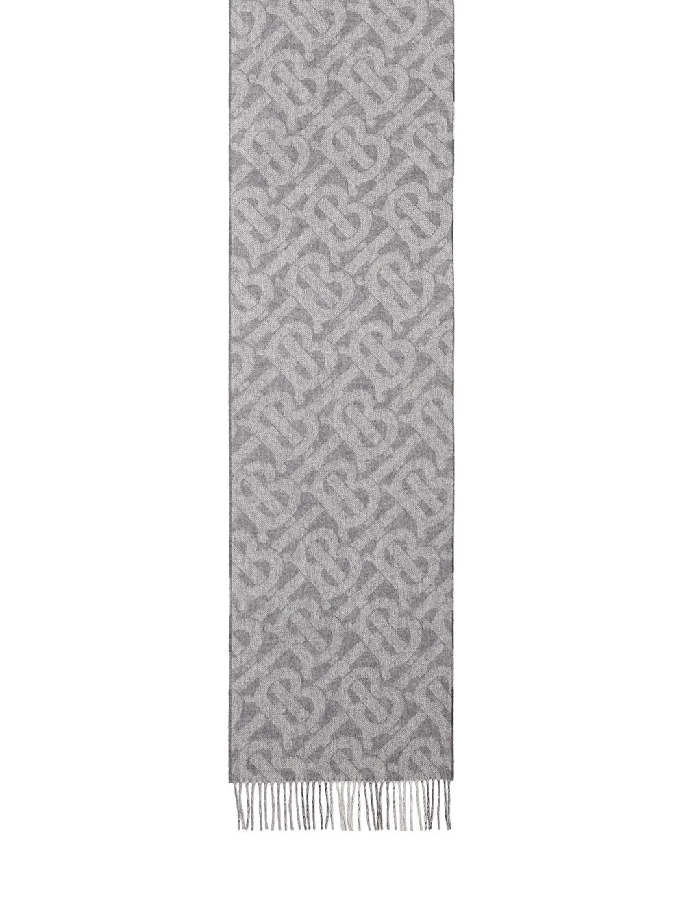 reversible monogram-print and checked cashmere scarf - 4