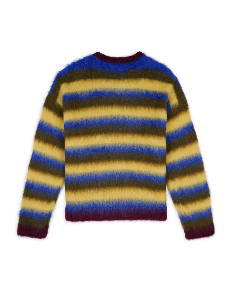 BRAIN DEAD Blurry Lines Alpaca Crewneck Sweater - Yellow Multi outlook