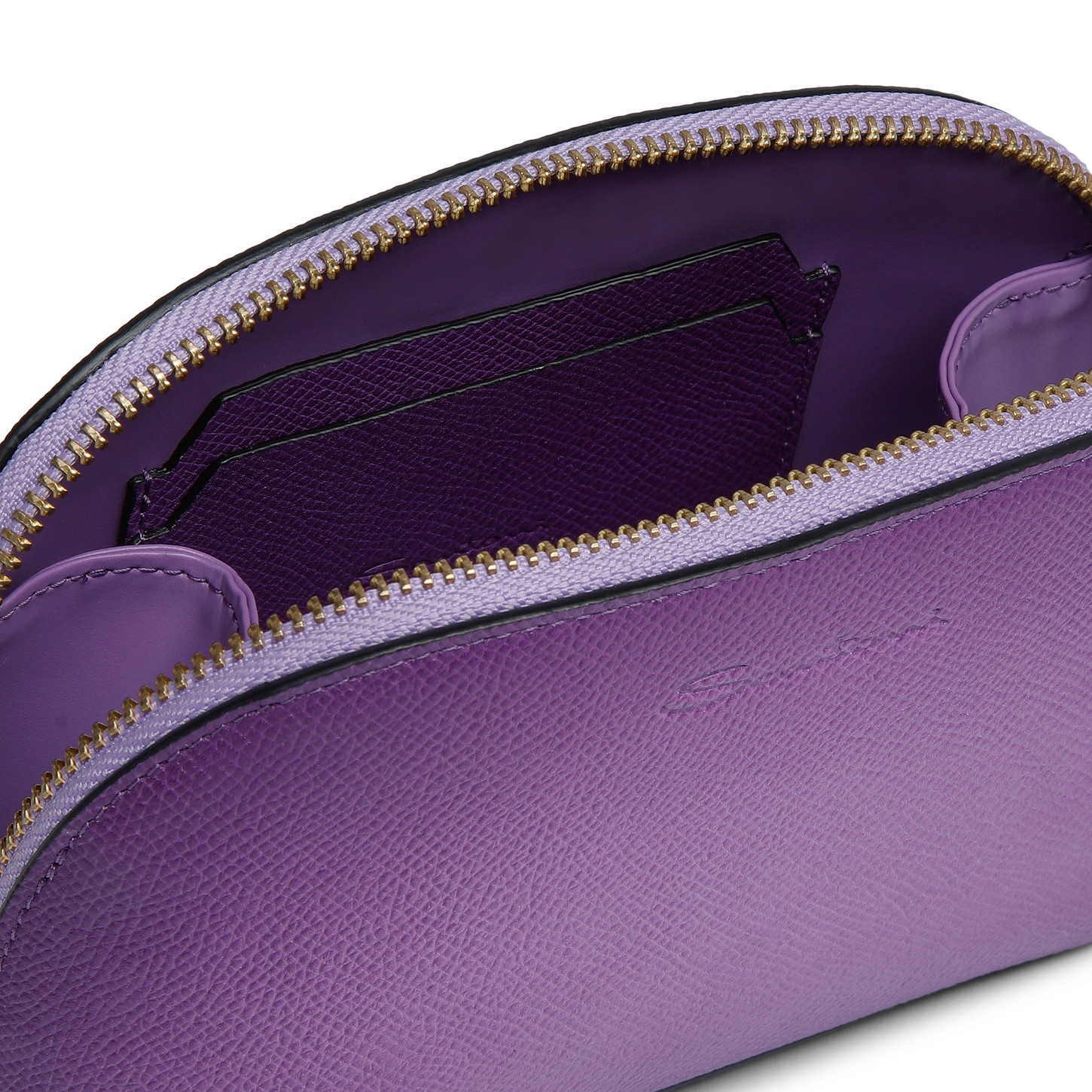 Purple Saffiano leather pouch - 2