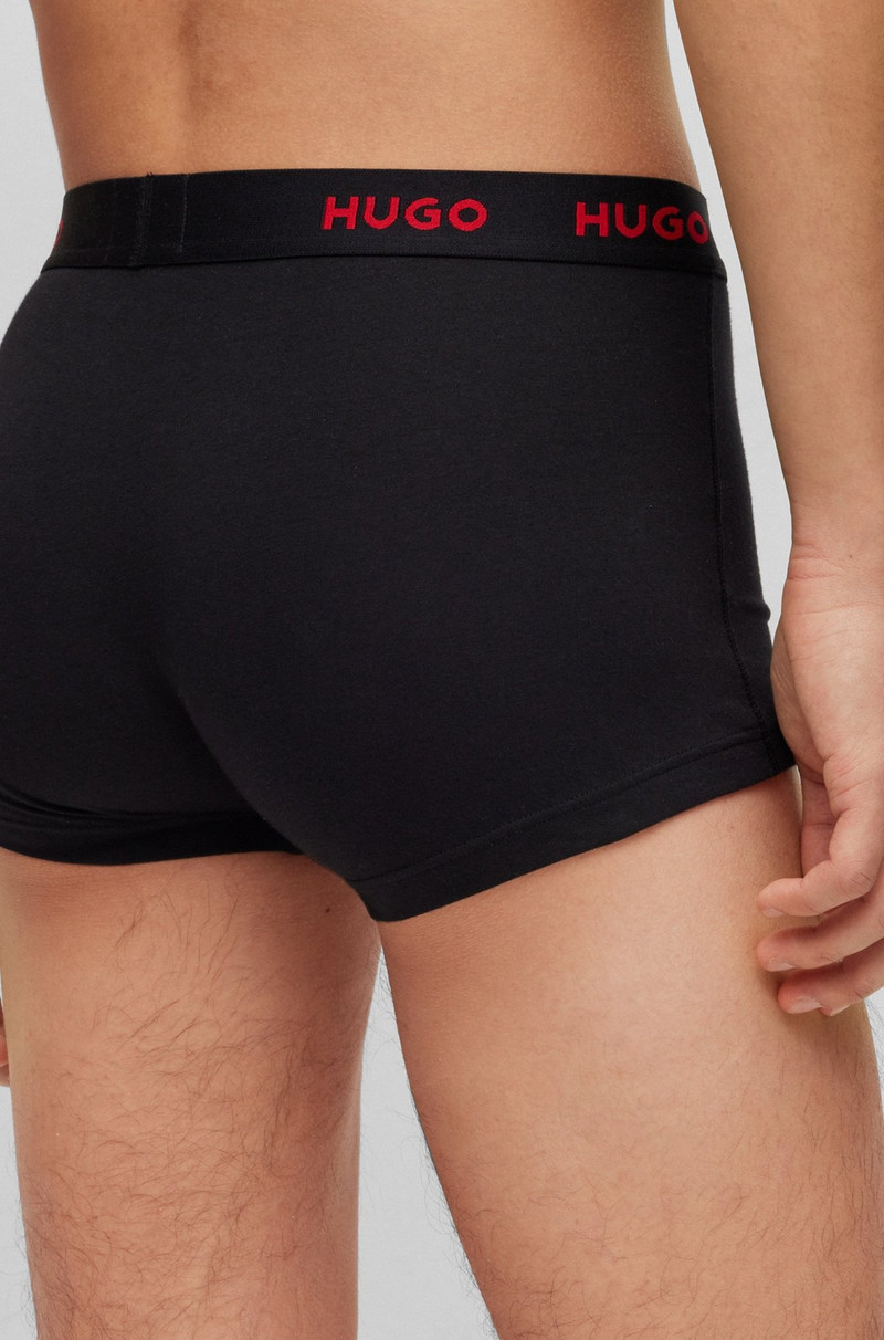 HUGO TRIPLE-PACK OF STRETCH-COTTON TRUNKS WITH LOGO WAISTBANDS outlook