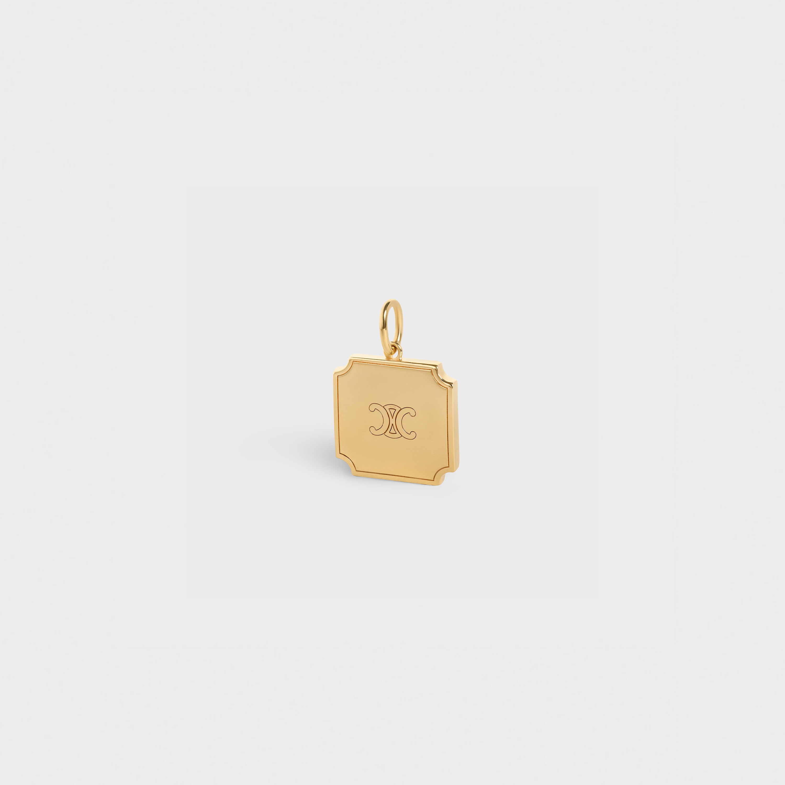 CELINE SEPARABLES SMALL TRIOMPHE PLATE PENDANT IN BRASS WITH GOLD FINISH - 2