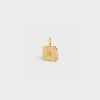 CELINE CELINE SEPARABLES SMALL TRIOMPHE PLATE PENDANT IN BRASS WITH GOLD FINISH outlook