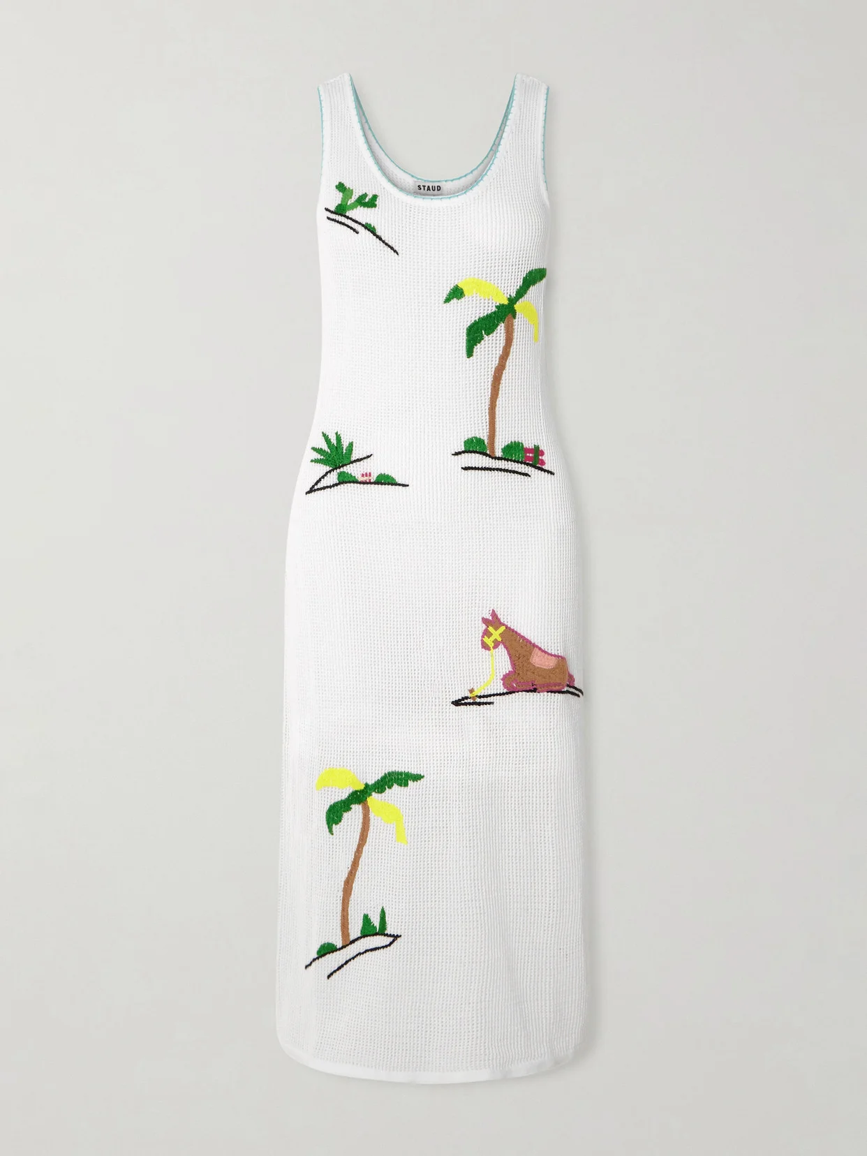 Luma Embroidered Open-knit Cotton Midi Dress - 1