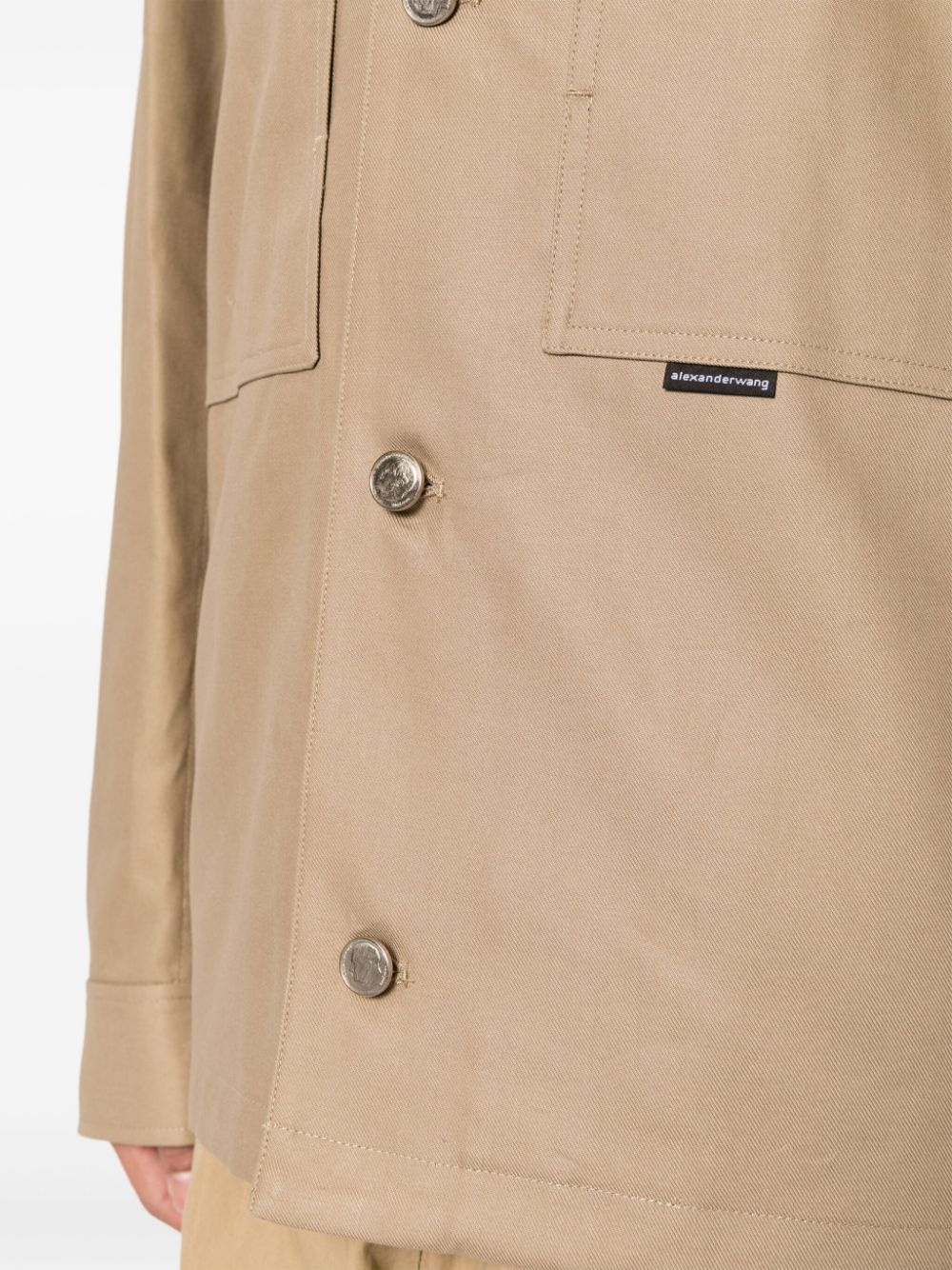 button-up cotton shirt jacket - 5