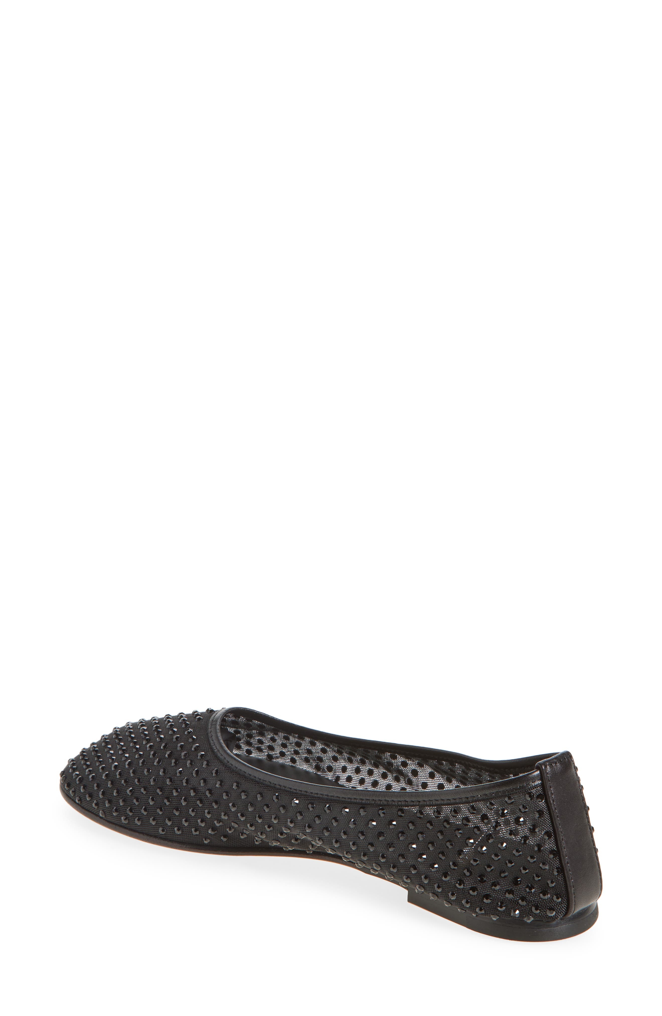 Dear Frances Ball Crystal Embellished Mesh Flat in Black at Nordstrom - 3
