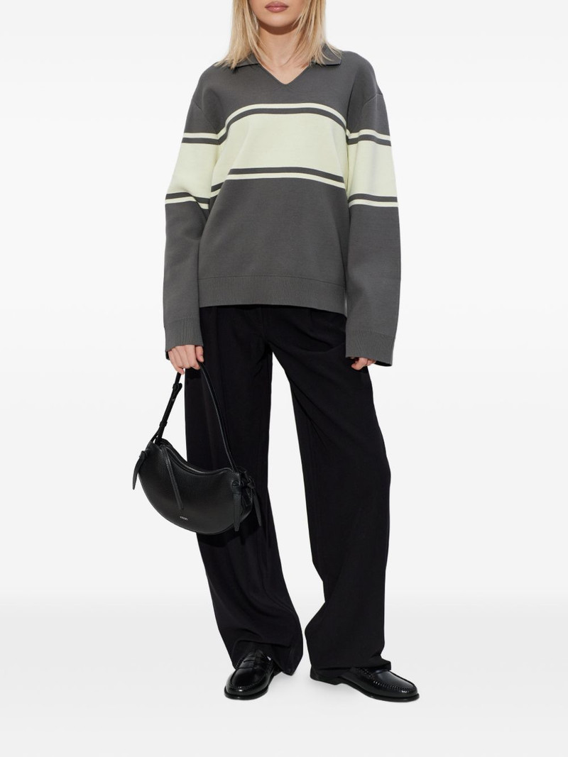 SAMSØE SAMSØE Saanne striped collared sweatshirt outlook