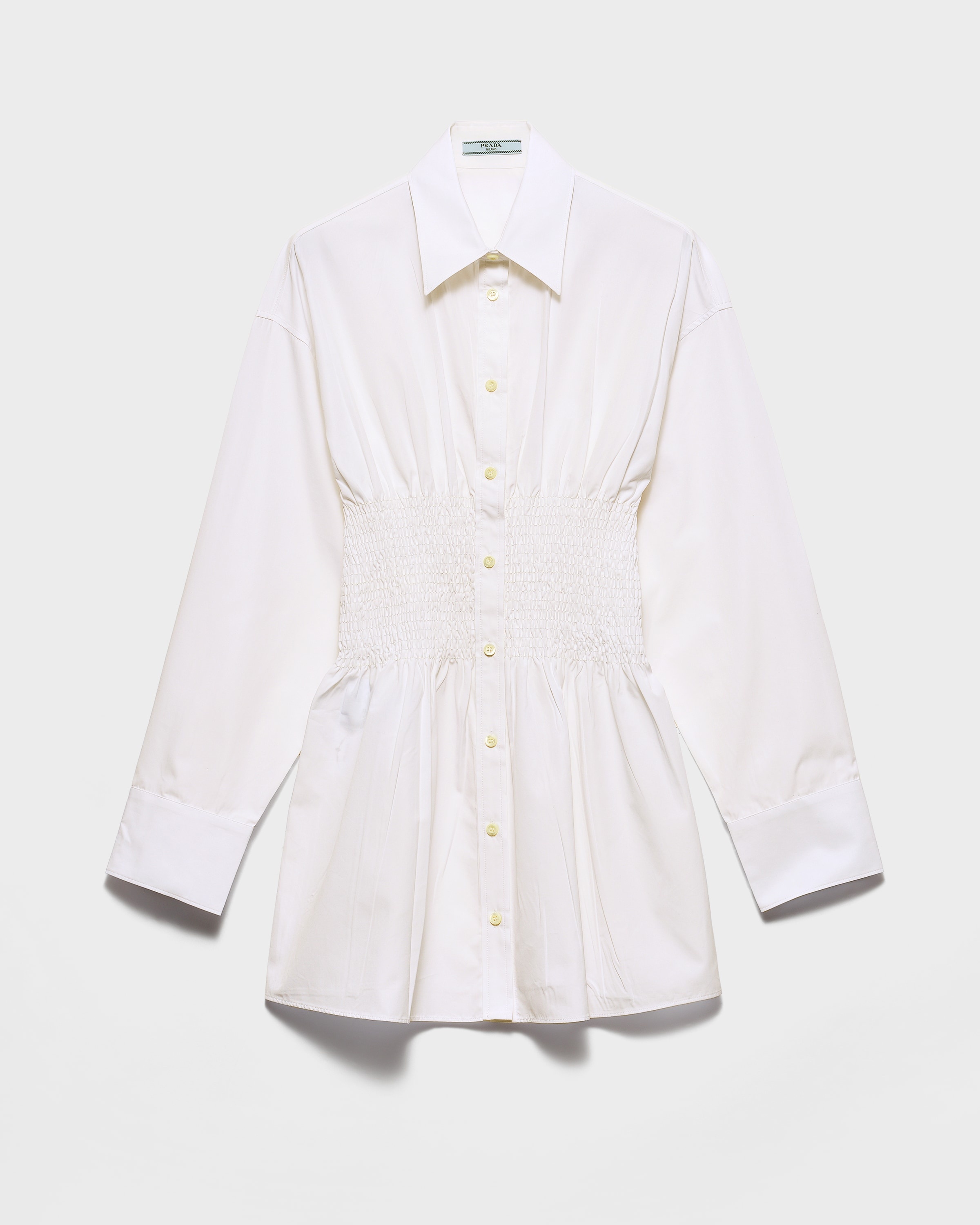 Poplin shirt with smocking - 1