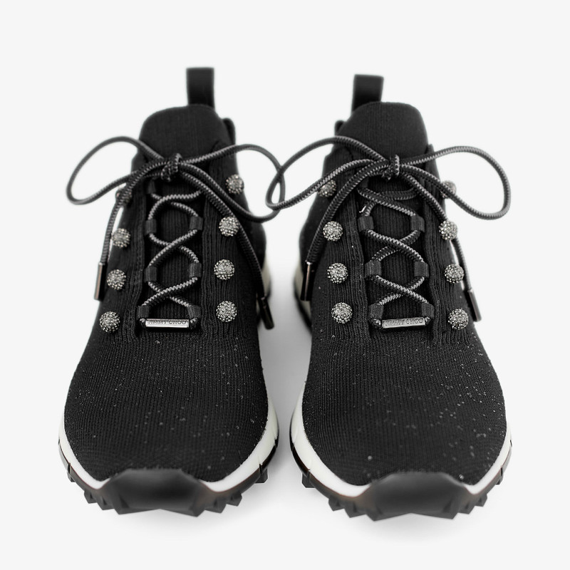 Veles Black Sequin Knit Trainers 5