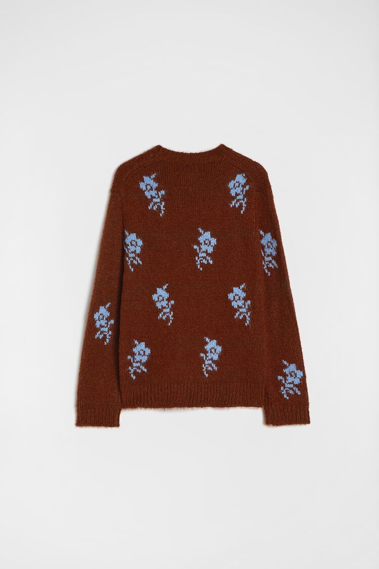 Wool Blend Crew-Neck Sweater - 8