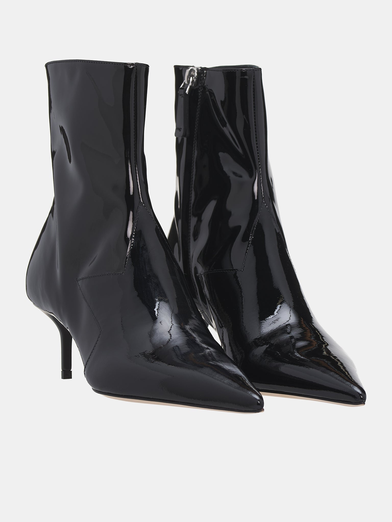 Patent Star Cut-Out Low Boots - 2