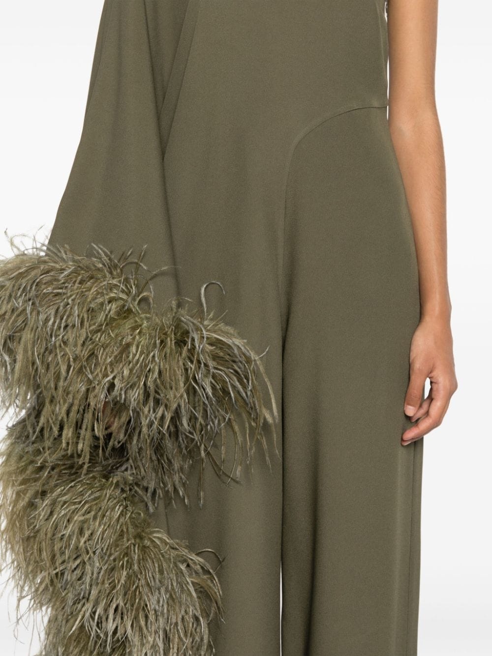 Ebro feather-trim jumpsuit - 5