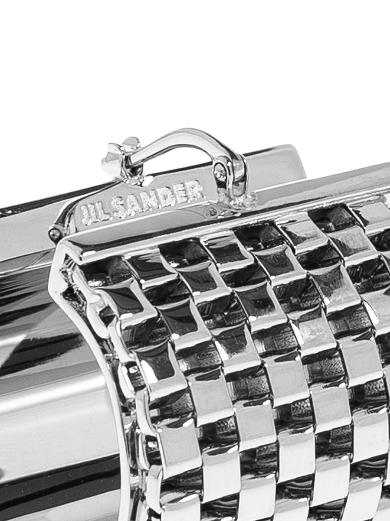 Jil Sander textured hinged-hoop earrings outlook