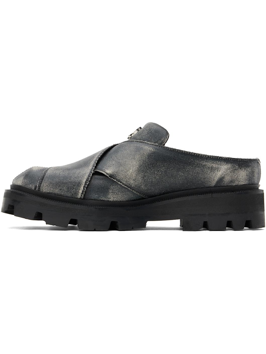Black Bassim Crossover Slip-on Loafers - 3
