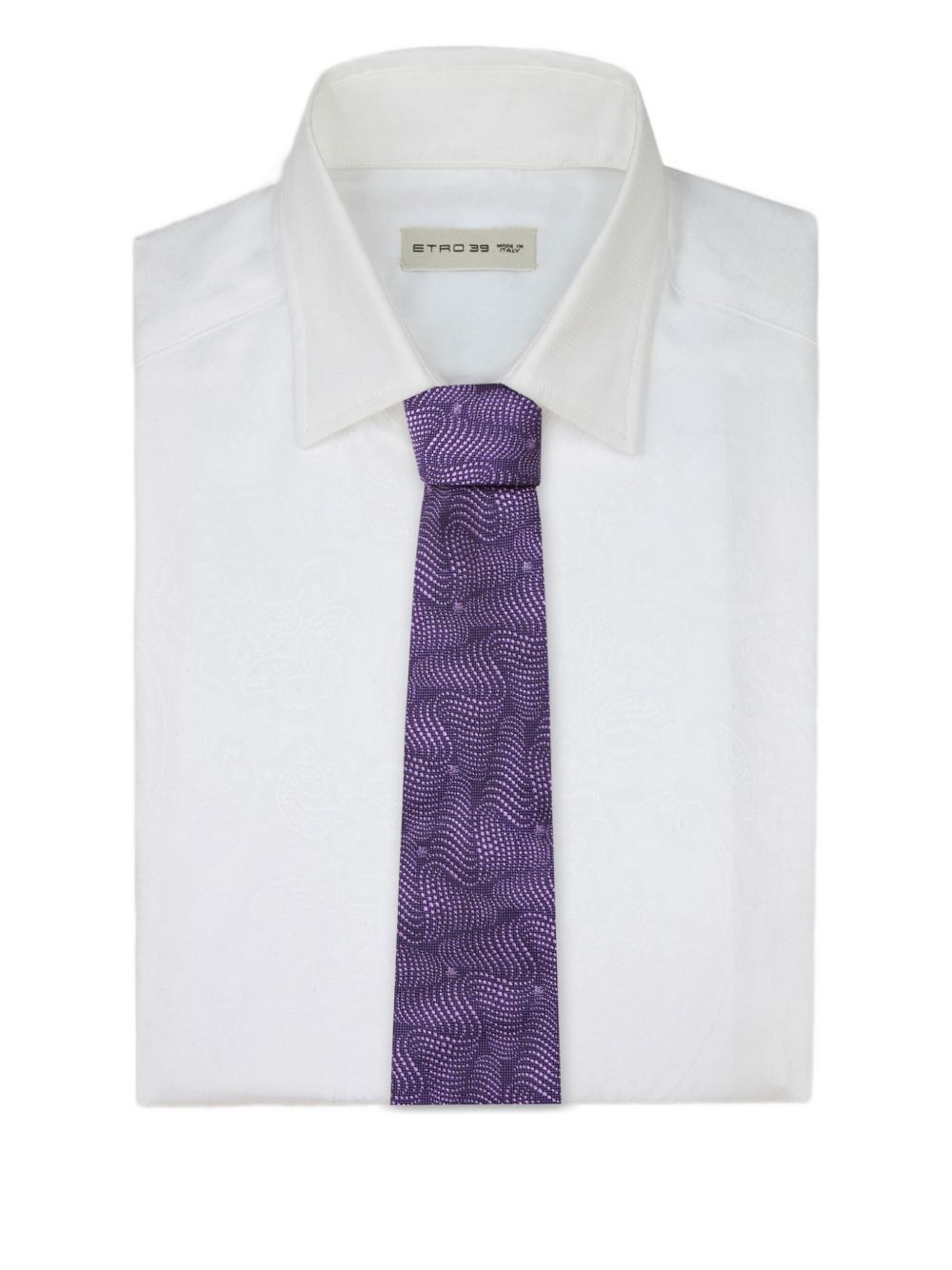 wave-pattern silk tie - 3