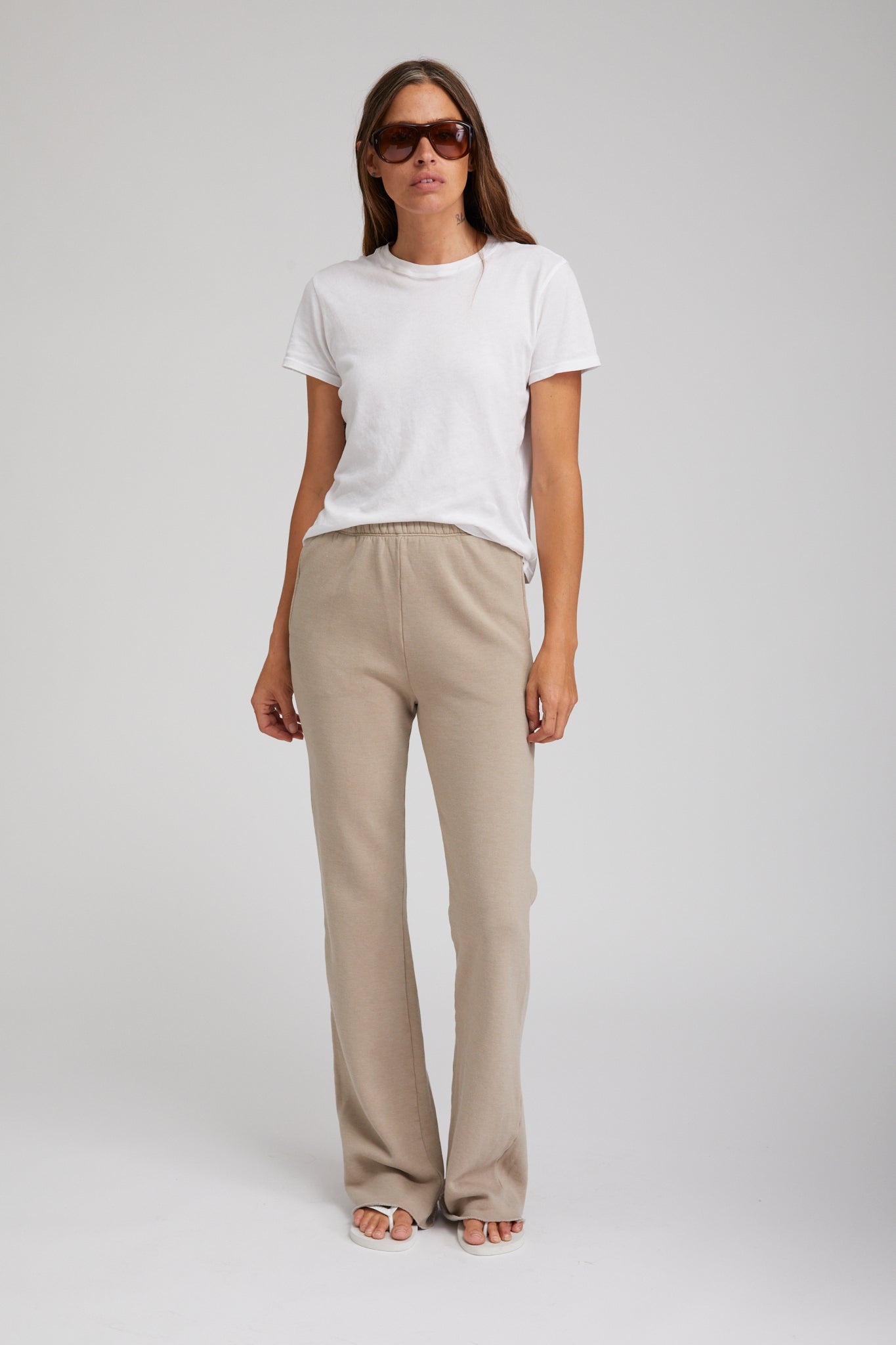 KHAKI STRAIGHT LEG SWEATPANTS - 2