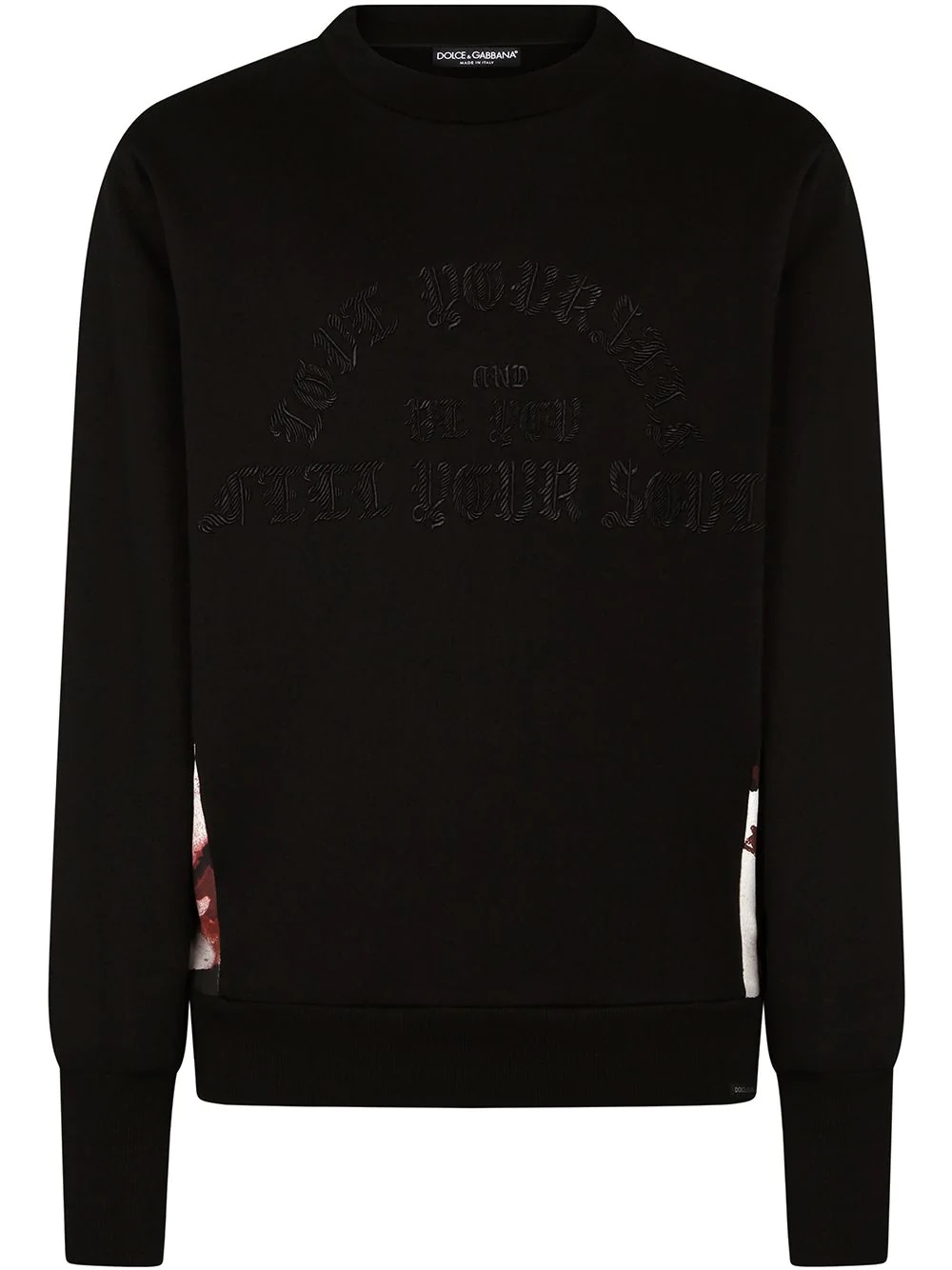 contrasting panel cotton sweatshirt - 1