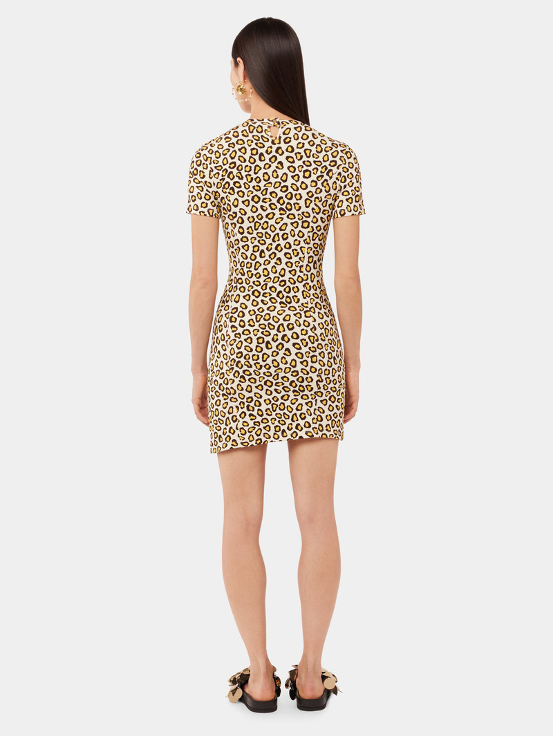 SHORT DRAPED DRESS LEOPARD PRINT 6