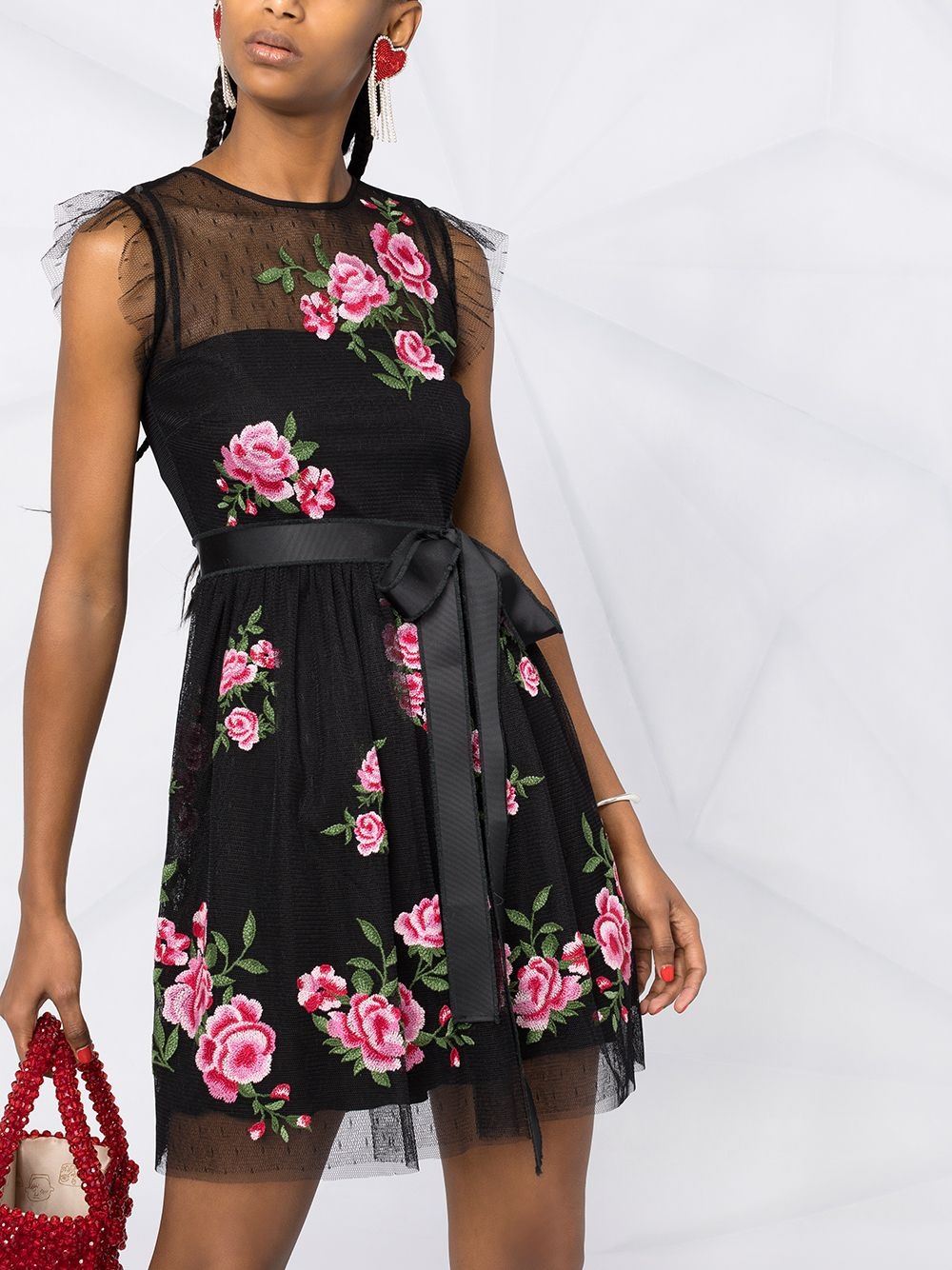 rose-embroidered dress - 5